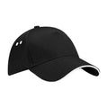 Black-White - Front - Beechfield 5 Panel Sandwich Peak Baseball Cap