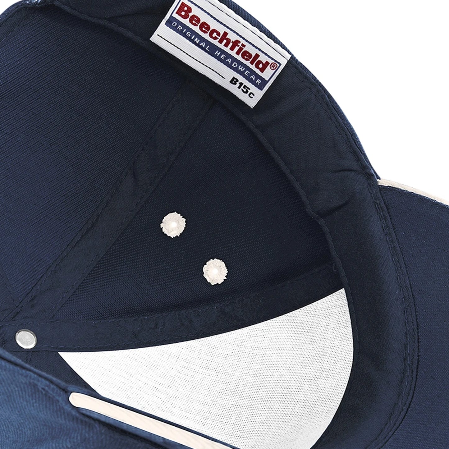 French Navy-Putty - Lifestyle - Beechfield 5 Panel Sandwich Peak Baseball Cap