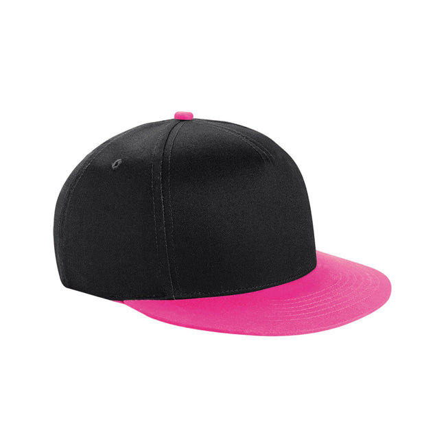 Black-Fuchsia - Front - Beechfield Childrens-Kids Snapback Cap