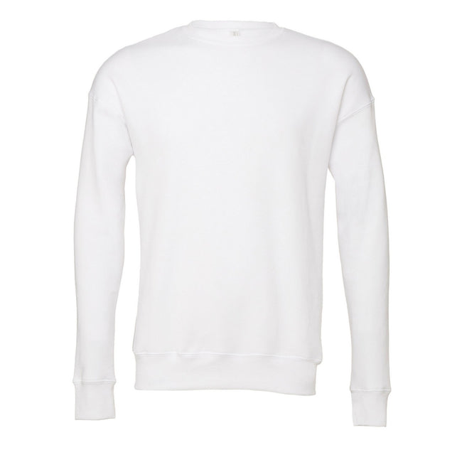 White - Front - Bella + Canvas Unisex Adult Drop Shoulder Sweatshirt