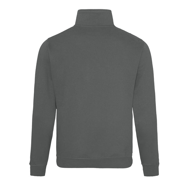 Charcoal - Back - Awdis Mens Sophomore Cotton Zip Neck Sweatshirt
