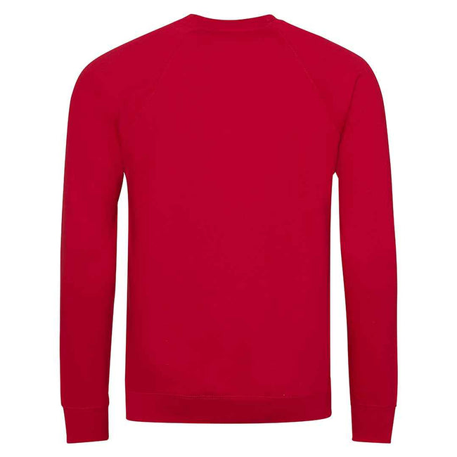 Red - Back - Awdis Childrens-Kids Academy Raglan Sweatshirt