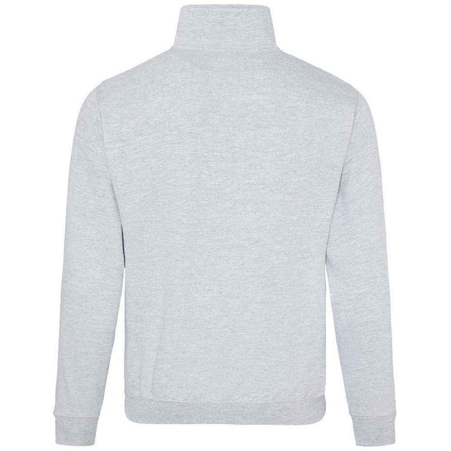 Heather Grey - Back - Awdis Mens Sophomore Heather Zip Neck Sweatshirt