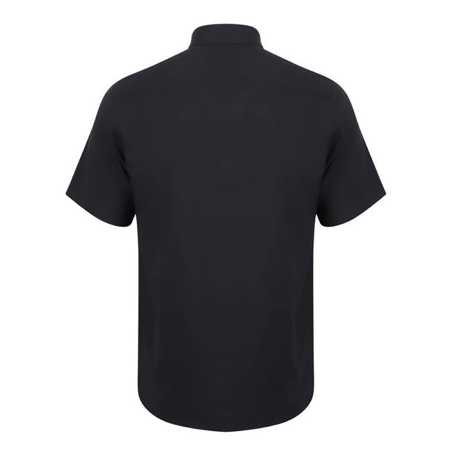 Navy - Back - Henbury Mens Short-Sleeved Shirt
