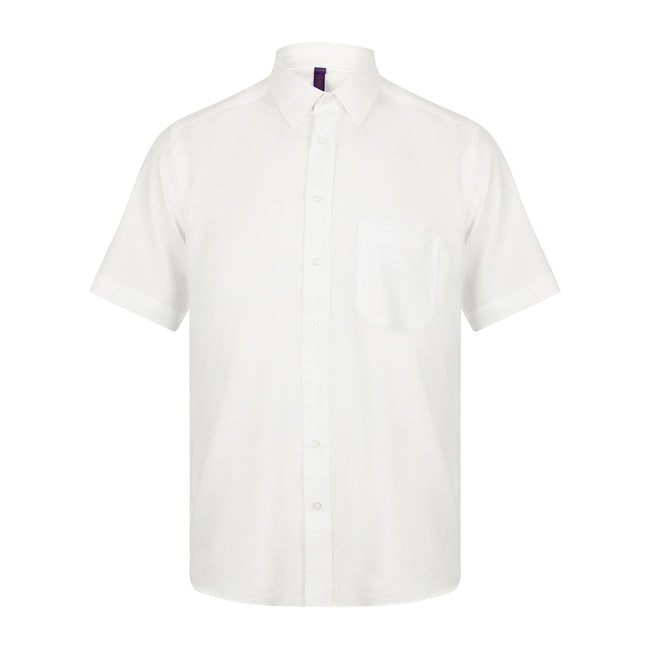 White - Front - Henbury Mens Short-Sleeved Shirt