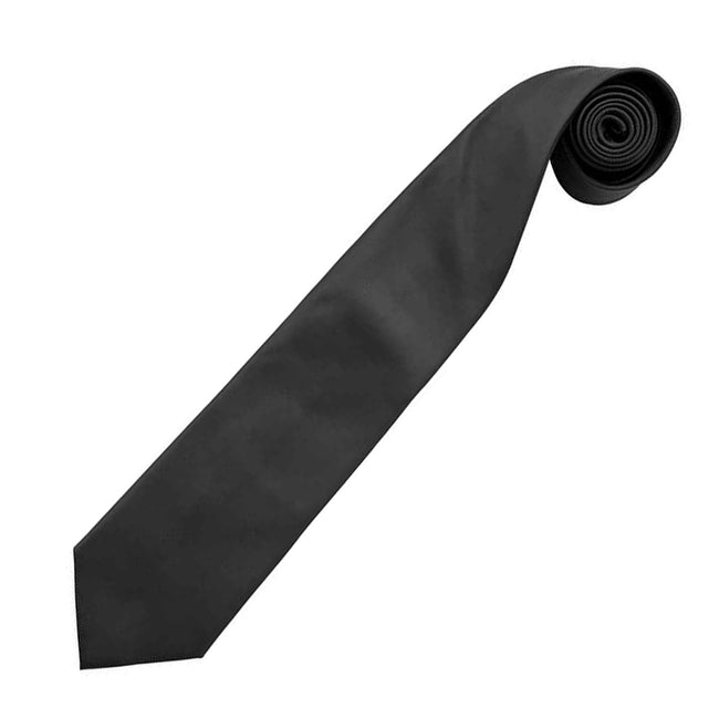 Black - Back - Premier Mens Colours Fashion Tie