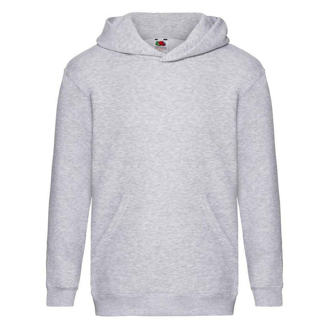 Grey - Front - Fruit Of The Loom Childrens-Kids Premium Heather Hooded Sweatshirt