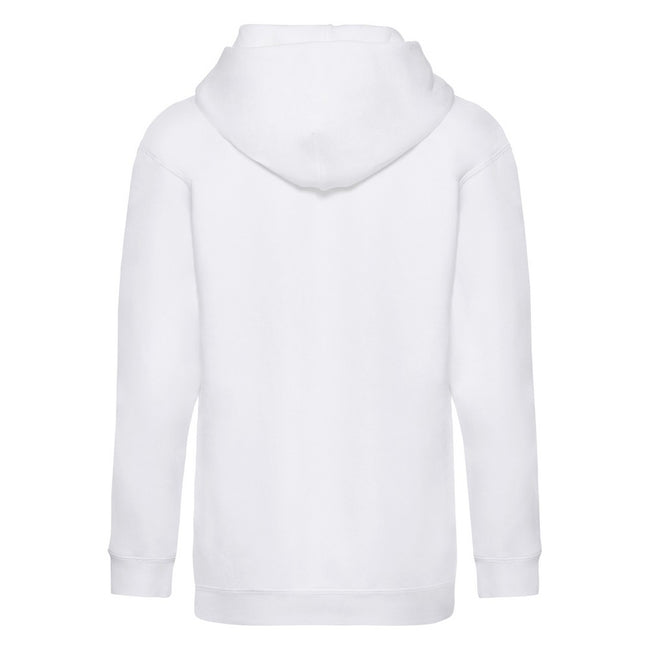 White - Back - Fruit Of The Loom Childrens-Kids Premium Hooded Sweatshirt
