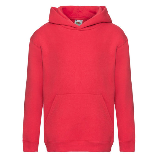 Red - Front - Fruit Of The Loom Childrens-Kids Premium Hooded Sweatshirt