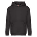 Black - Front - Fruit Of The Loom Childrens-Kids Premium Hooded Sweatshirt