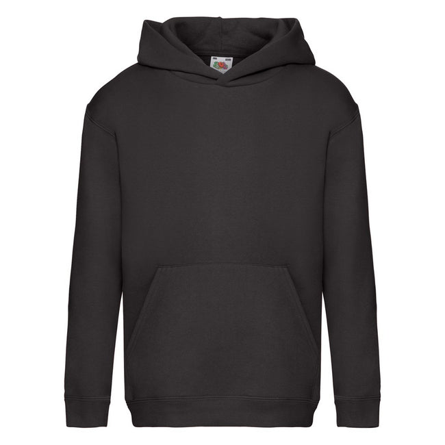 Black - Front - Fruit Of The Loom Childrens-Kids Premium Hooded Sweatshirt