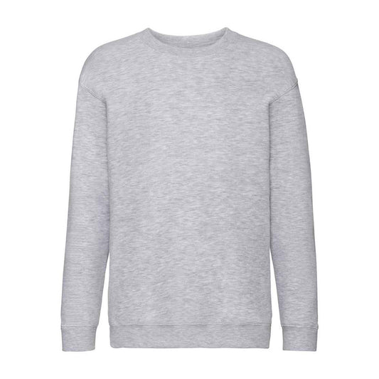 Heather Grey - Front - Fruit of the Loom Childrens-Kids Premium Drop Shoulder Sweatshirt