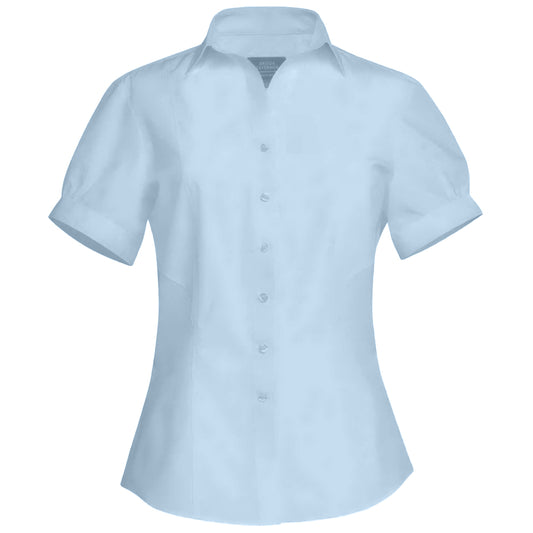 Blue - Front - Brook Taverner Womens-Ladies Paduli Poplin Short-Sleeved Formal Shirt