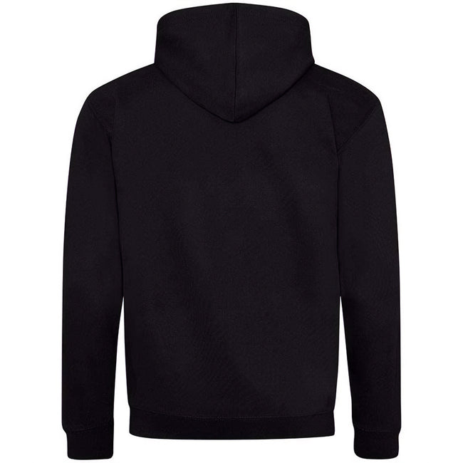 Jet Black-Heather Grey - Back - Awdis Mens Varsity Heather Full Zip Hoodie