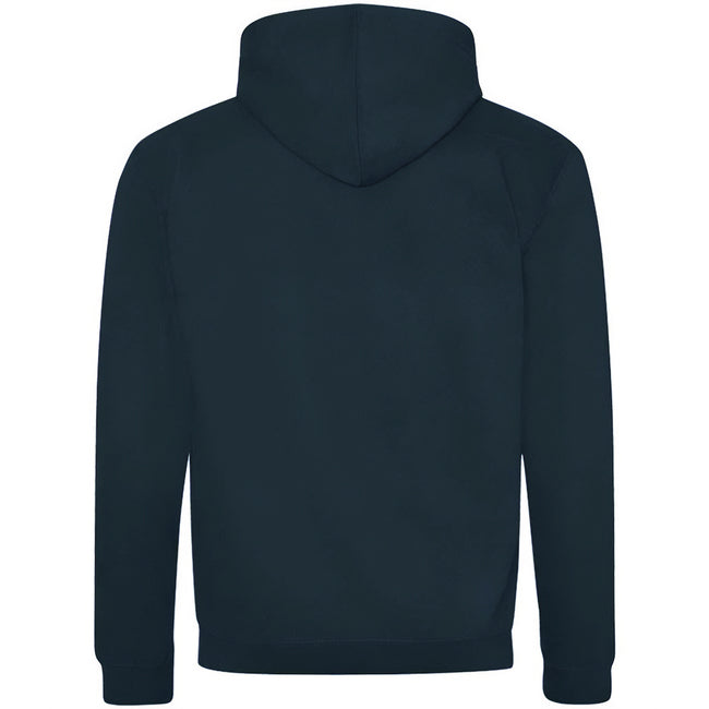 New French Navy-Heather Grey - Back - Awdis Mens Varsity Heather Full Zip Hoodie