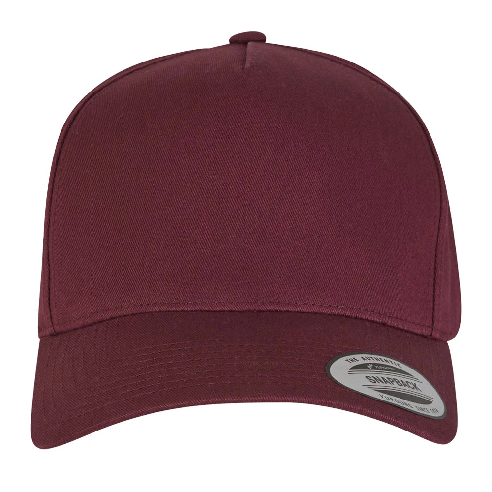 Maroon - Side - Flexfit 5 Panel Snapback Classic Baseball Cap