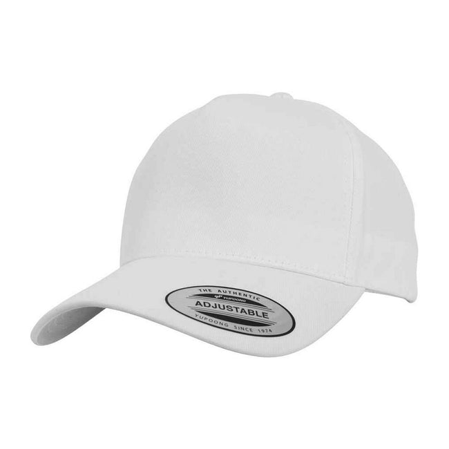 White - Front - Flexfit 5 Panel Snapback Classic Baseball Cap