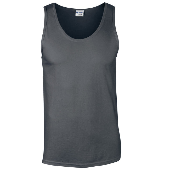 Charcoal - Front - Gildan Unisex Adult Softstyle Tank Top