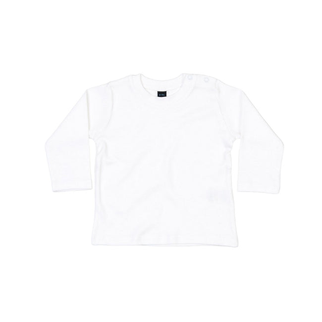 White - Front - Babybugz Baby Plain Long-Sleeved T-Shirt