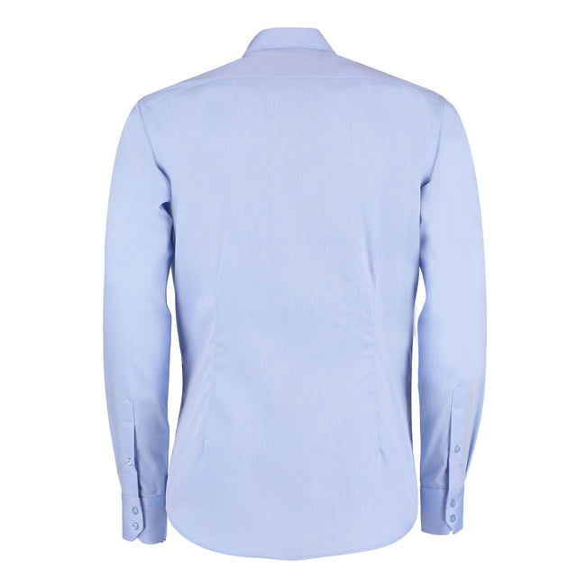 Light Blue - Back - Kustom Kit Mens Oxford Slim Long-Sleeved Shirt