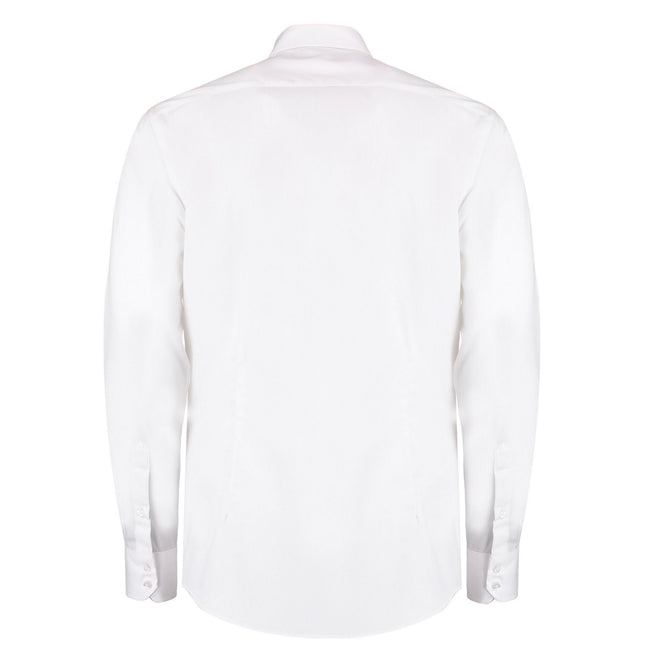 White - Back - Kustom Kit Mens Oxford Slim Long-Sleeved Shirt