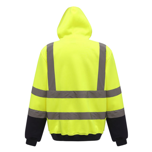 Yellow-Navy - Back - Yoko Mens Hi-Vis Full Zip Hoodie