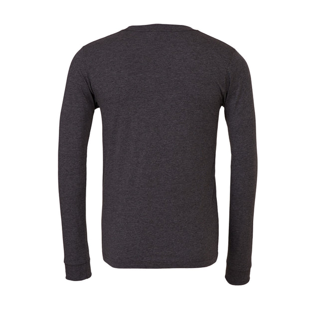 Dark Grey Heather - Back - Bella + Canvas Unisex Adult Heather Long-Sleeved T-Shirt