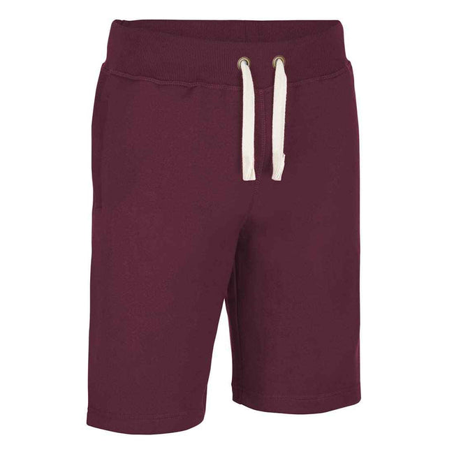 Burgundy - Side - Awdis Mens Campus Casual Shorts