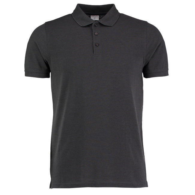 Graphite Grey - Front - Kustom Kit Mens Klassic Pique Heavy Slim Polo Shirt