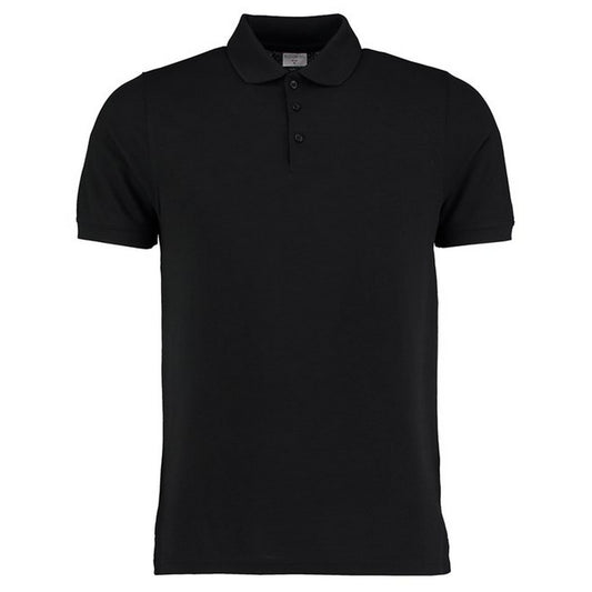 Black - Front - Kustom Kit Mens Klassic Pique Heavy Slim Polo Shirt