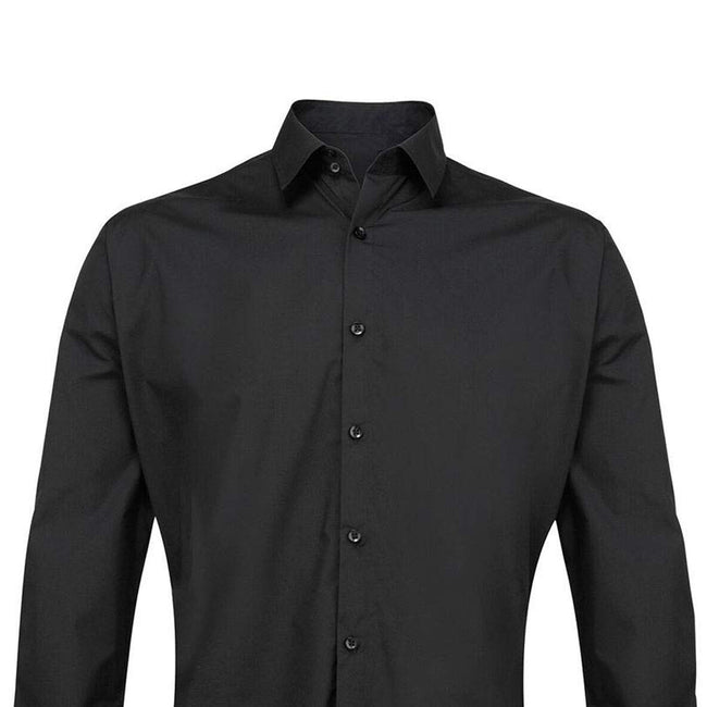 Black - Back - Premier Mens Supreme Poplin Formal Shirt