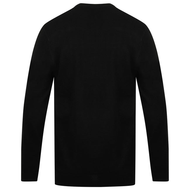Black - Back - Henbury Mens Acrylic V Neck Sweatshirt
