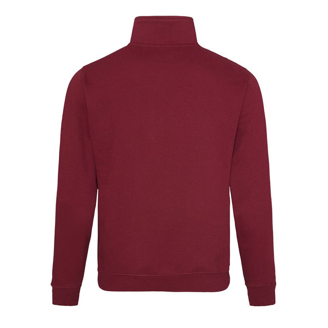 Burgundy - Back - Awdis Mens Sophomore Zip Neck Sweatshirt