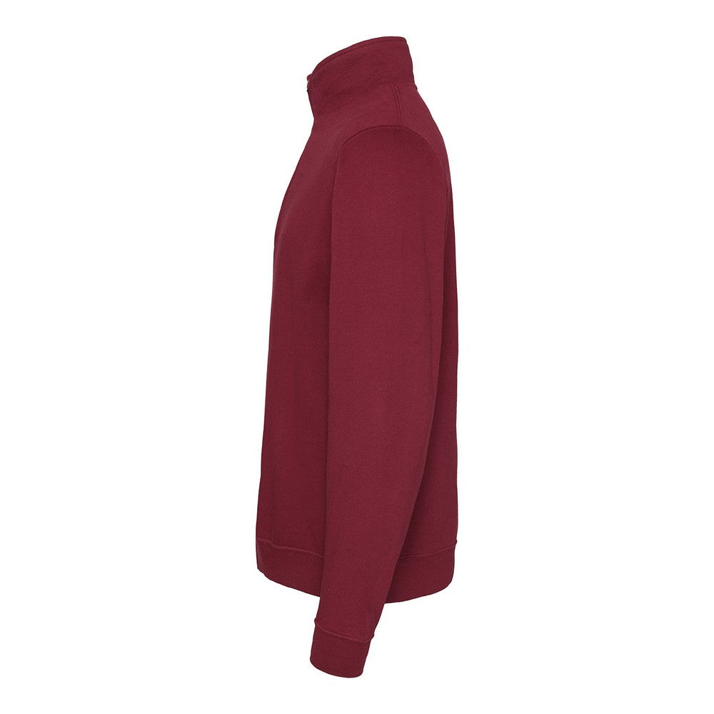 Burgundy - Side - Awdis Mens Sophomore Zip Neck Sweatshirt