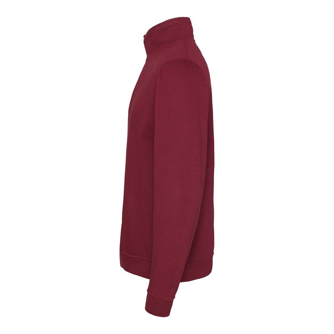 Burgundy - Side - Awdis Mens Sophomore Zip Neck Sweatshirt