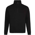 Deep Black - Front - Awdis Mens Sophomore Zip Neck Sweatshirt