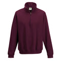 Burgundy - Front - Awdis Mens Sophomore Zip Neck Sweatshirt