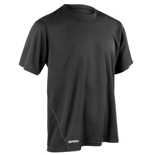 Black - Front - Spiro Unisex Adult Performance Quick Dry T-Shirt