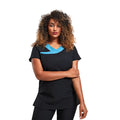 Black-Turquoise - Back - Premier Womens-Ladies Ivy Short-Sleeved Tunic
