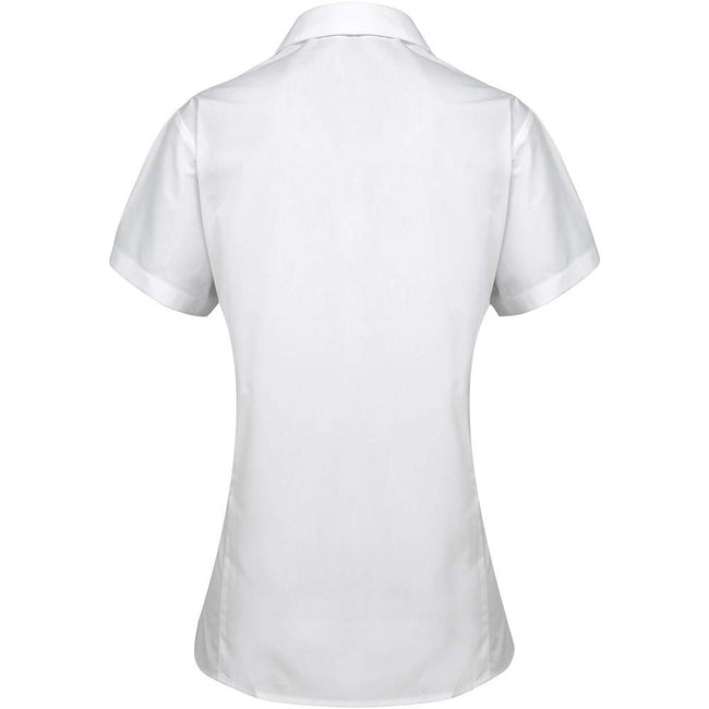 White - Back - Premier Womens-Ladies Supreme Poplin Short-Sleeved Shirt