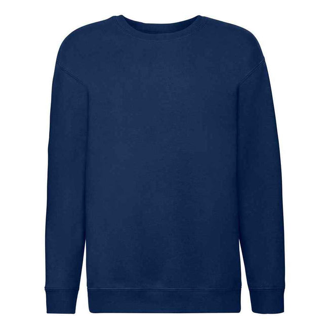 Navy - Front - Fruit of the Loom Childrens-Kids Premium Drop Shoulder Sweatshirt