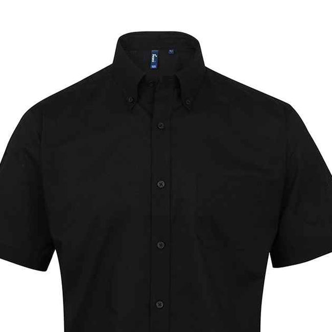 Black - Back - Premier Mens Signature Short-Sleeved Shirt