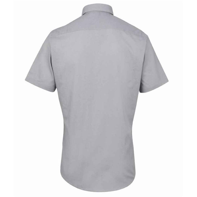 Silver - Back - Premier Mens Signature Short-Sleeved Shirt