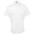 White - Front - Premier Mens Signature Short-Sleeved Shirt