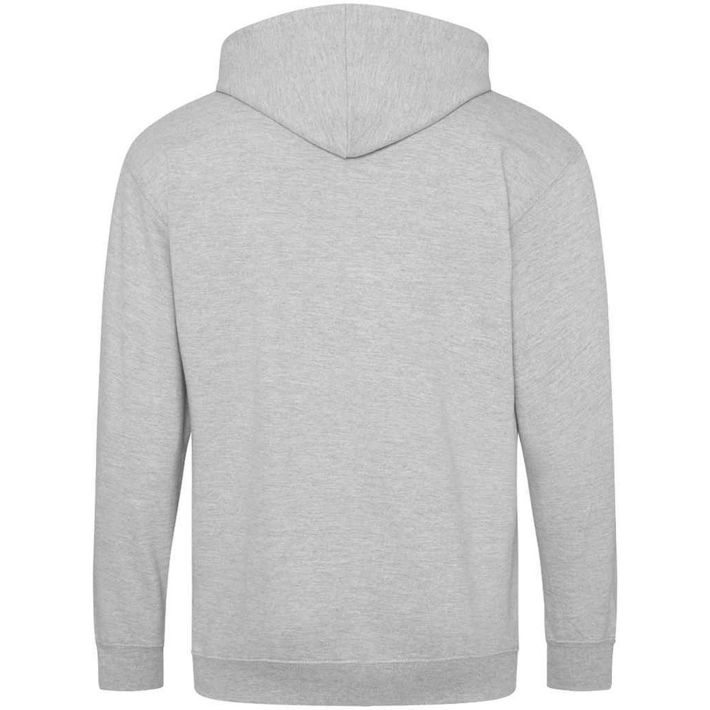 Heather Grey - Back - Awdis Mens Plain Heather Full Zip Hoodie