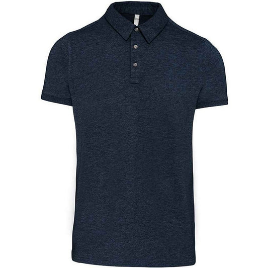 Navy - Front - Kariban Mens Jersey Polo Shirt