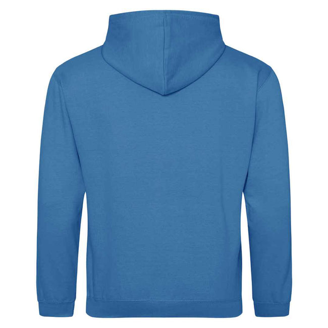 Sapphire Blue-Heather Grey - Back - Awdis Childrens-Kids Varsity Hoodie