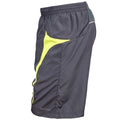 Grey-Lime - Side - Spiro Unisex Adult Team Micro-Lite Mesh Lining Shorts