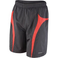 Black-Red - Front - Spiro Unisex Adult Team Micro-Lite Mesh Lining Shorts