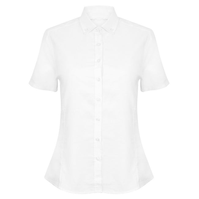 White - Front - Henbury Womens-Ladies Oxford Modern Shirt